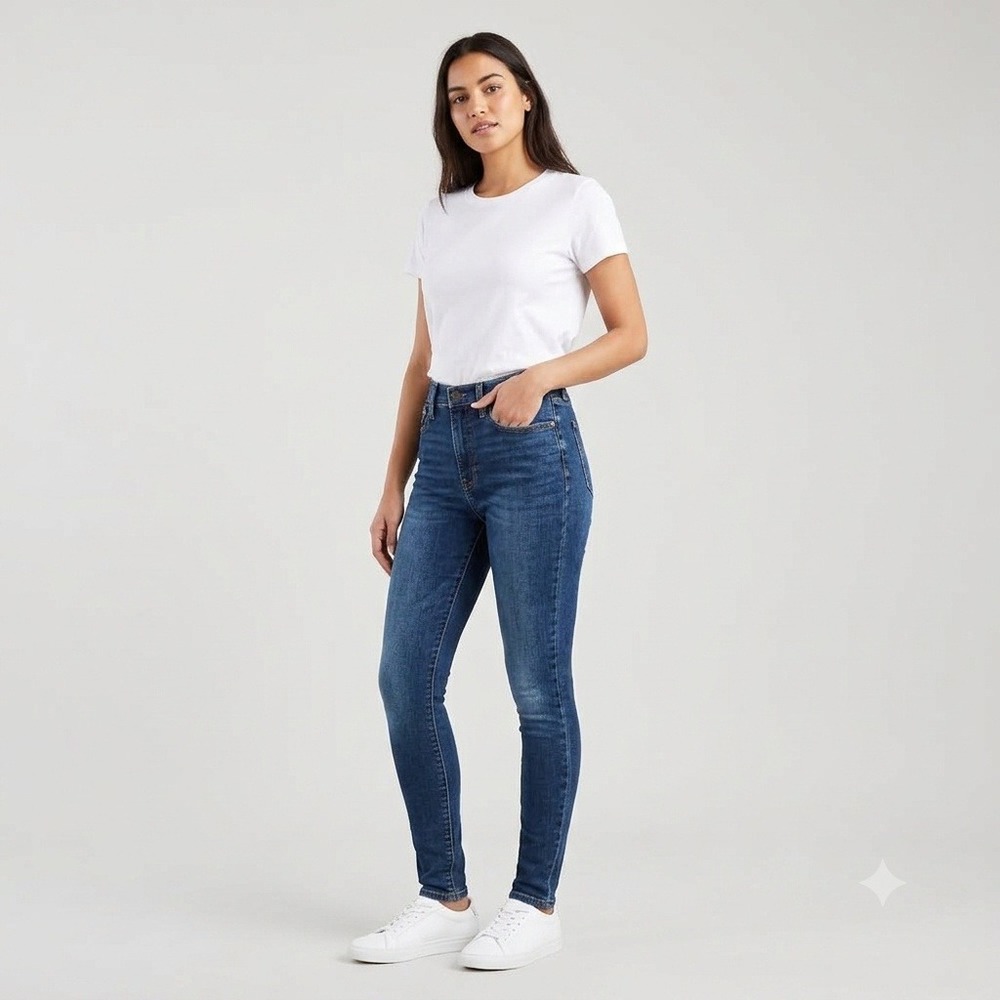 Levi's 720 High Rise Super Skinny Jeans Women 28 Blue Stretch Denim Indigo